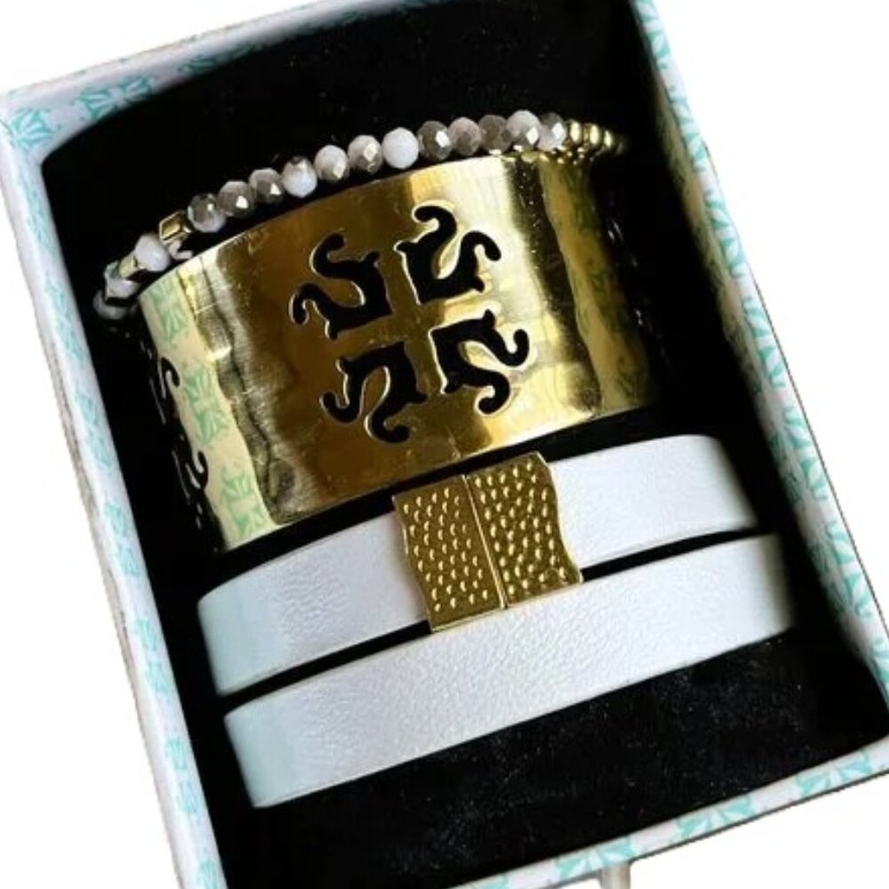 GIFT BOX INCLUDED Rustic Cuff Set of Three Bracelets Variety Gorgeous